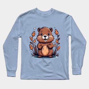 Beaver stickers beaver tshirts beaver gifts Long Sleeve T-Shirt